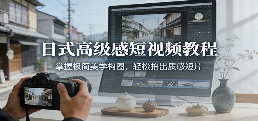 日式高级感短视频教程：掌握极简美学构图，轻松拍出质感短片-网创资源