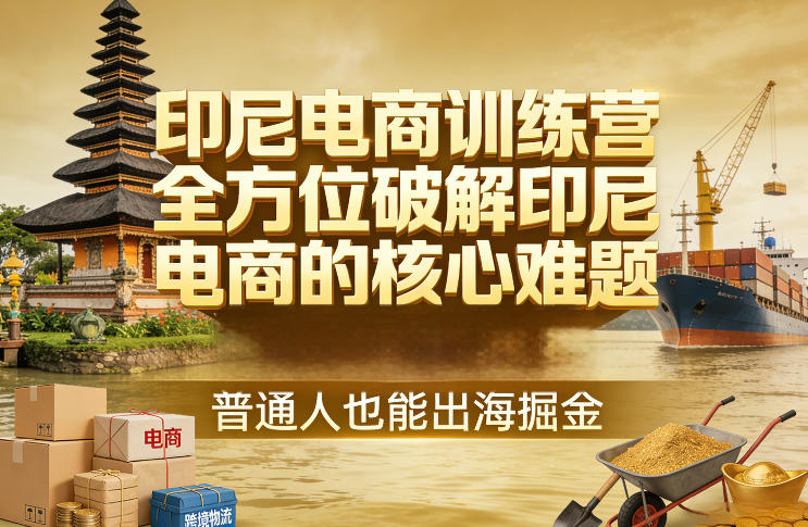 印尼电商训练营，全方位破解印尼电商的核心难题，普通人也能出海掘金-网创资源