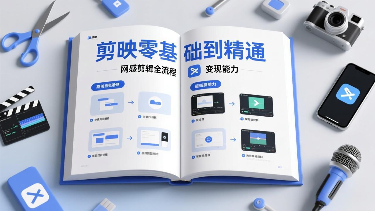 剪映零基础也能快速上手，从入门到精通掌握网感剪辑全流程，掌握能直接变现的剪辑能力-网创资源