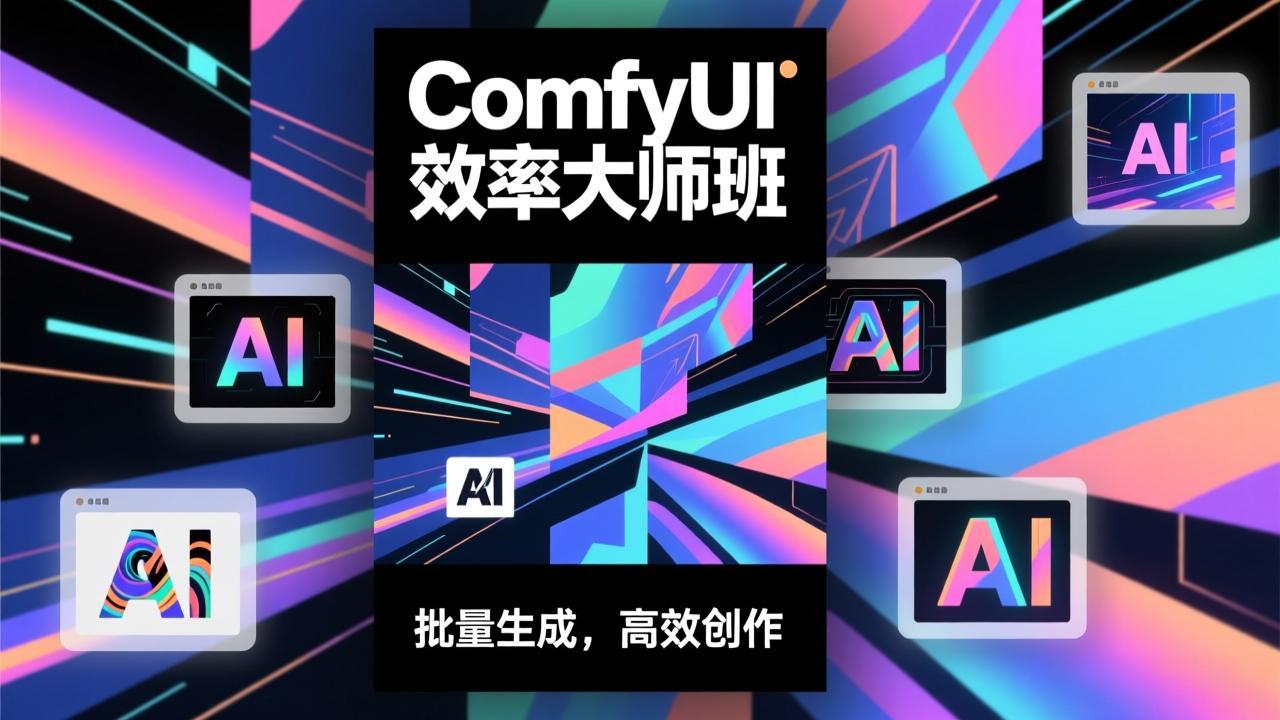 ComfyUI效率大师班：工作流搭建，批量生成，将个人AI出图效率提升5-10倍，月接单收入1-3万-网创资源