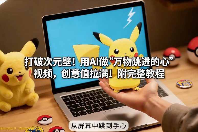 打破次元壁！用AI做【万物跳进手心】视频，创意值拉满！附完整教程-网创资源