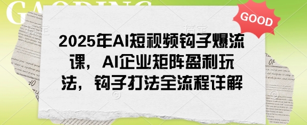 2025年AI短视频钩子爆流课，AI企业矩阵盈利玩法，钩子打法全流程详解-网创资源