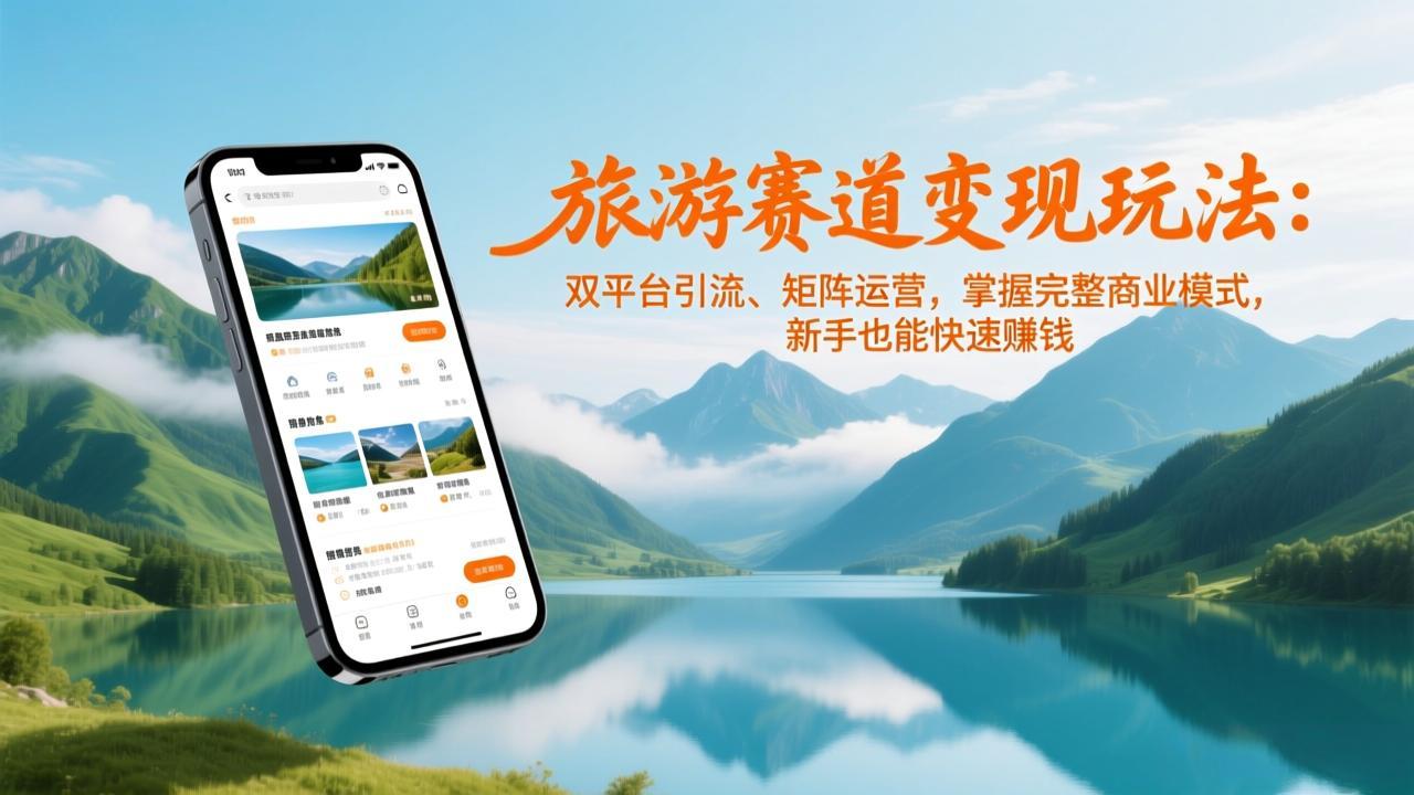 旅游赛道变现玩法：双平台引流、矩阵运营，掌握完整商业模式，新手也能快速赚钱-网创资源