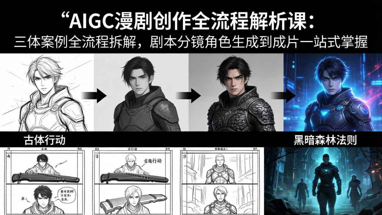 AIGC漫剧创作全流程解析课：三体案例全流程拆解，剧本分镜角色生成到成片一站式掌握-网创资源