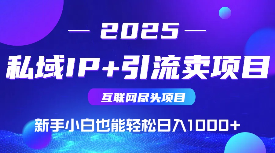 私域IP+卖项目，普通人小白也能轻松实现日入1000+-网创资源