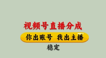 视频号直播分成，全程托管招募，单月轻松变现8k【揭秘】-网创资源