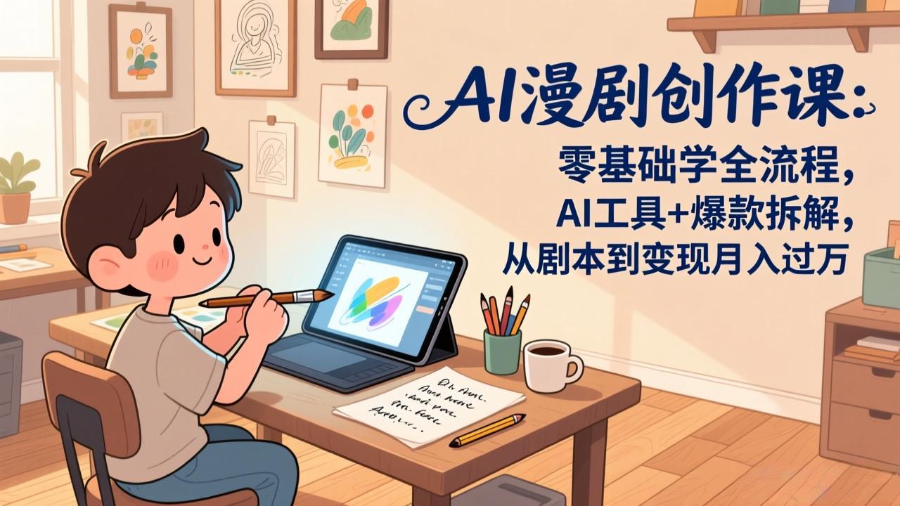 AI漫剧创作课：零基础学全流程，AI工具+爆款拆解，从剧本到变现月入过万-网创资源