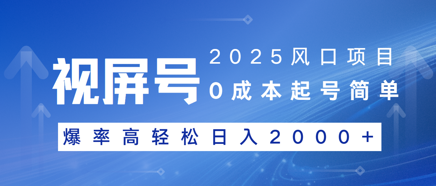 2025风口项目，视频号带货，起号简单，爆率高轻松日入2000+-网创资源