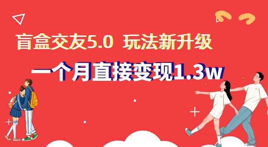 盲盒交友5.0，玩法全新升级，一个月直接变现1.3W，新手小白轻松上手【揭秘】-网创资源