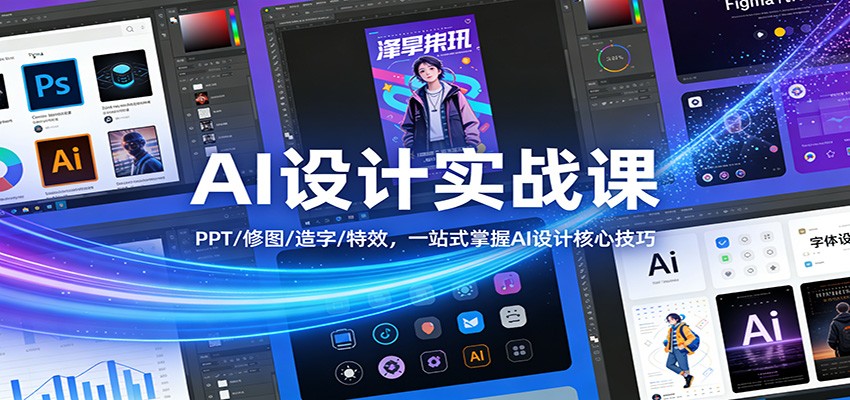 AI设计实战课：PPT/修图/造字/特效，一站式掌握AI设计核心技巧-网创资源