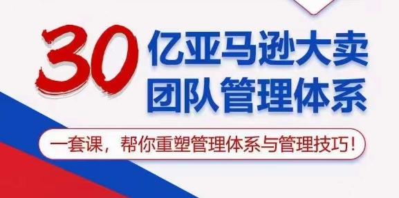 30亿亚马逊大卖团队管理体系，一套课，帮你重塑管理体系与管理技巧-网创资源