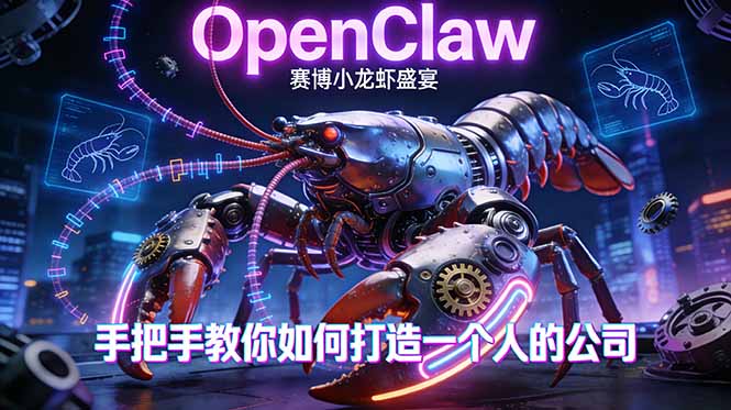 OpenClaw，小龙虾-从产品到爆款的成长之路，手把手教你如何打造一个人的公司-网创资源