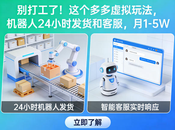 别打工了！这个多多虚拟玩法，机器人24小时发货和客服，月1-5W【揭秘】-网创资源