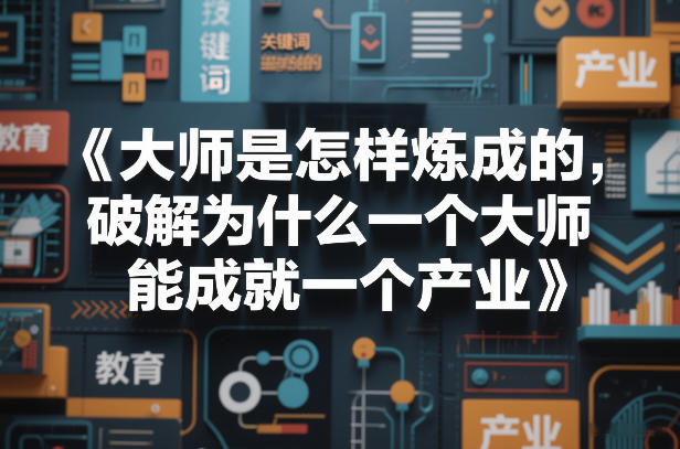 大师是怎样炼成的，破解为什么一个大师，能成就一个产业【电子书】-网创资源