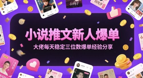 小说推文新人爆单大佬每天稳定三位数爆单经验分享-网创资源