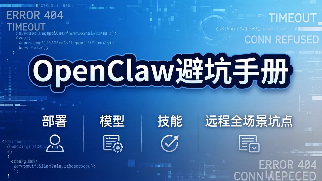 OpenClaw避坑手册：部署+模型+技能+远程全场景坑点，一次性给你说全，少走弯路-网创资源