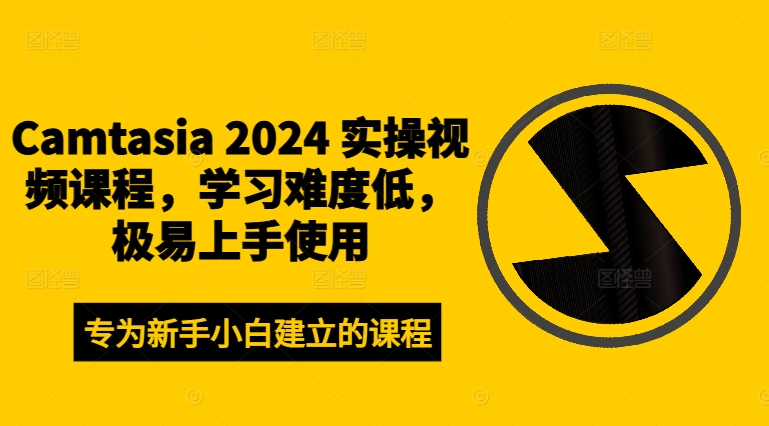 Camtasia 2024 实操视频课程，学习难度低，极易上手使用-网创资源