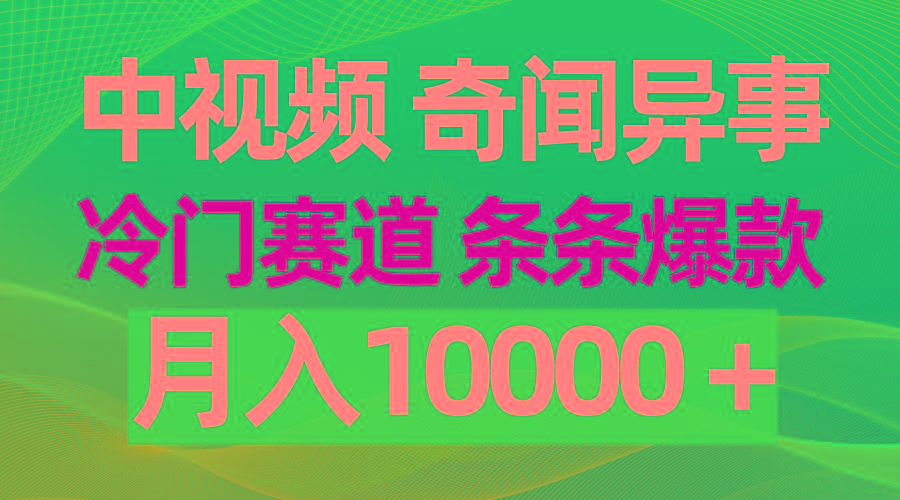 (9627期)中视频奇闻异事，冷门赛道条条爆款，月入10000＋-网创资源
