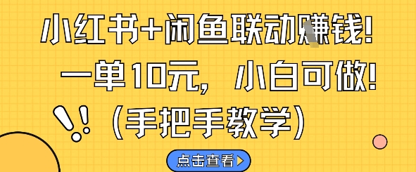 小红书+闲鱼联动挣钱，一单10元，小白可做-网创资源