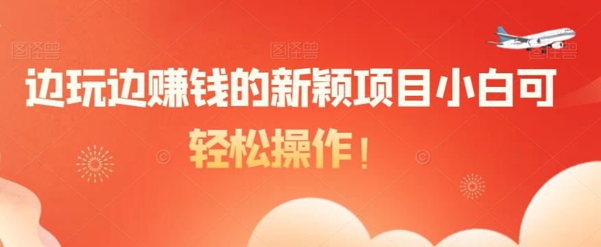 边玩边赚钱的新颖项目小白可轻松操作！-网创资源