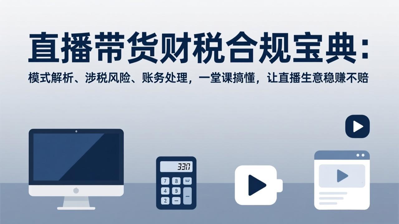 直播带货财税合规宝典：模式解析、涉税风险、账务处理，一堂课搞懂，让直播生意稳赚不赔-网创资源