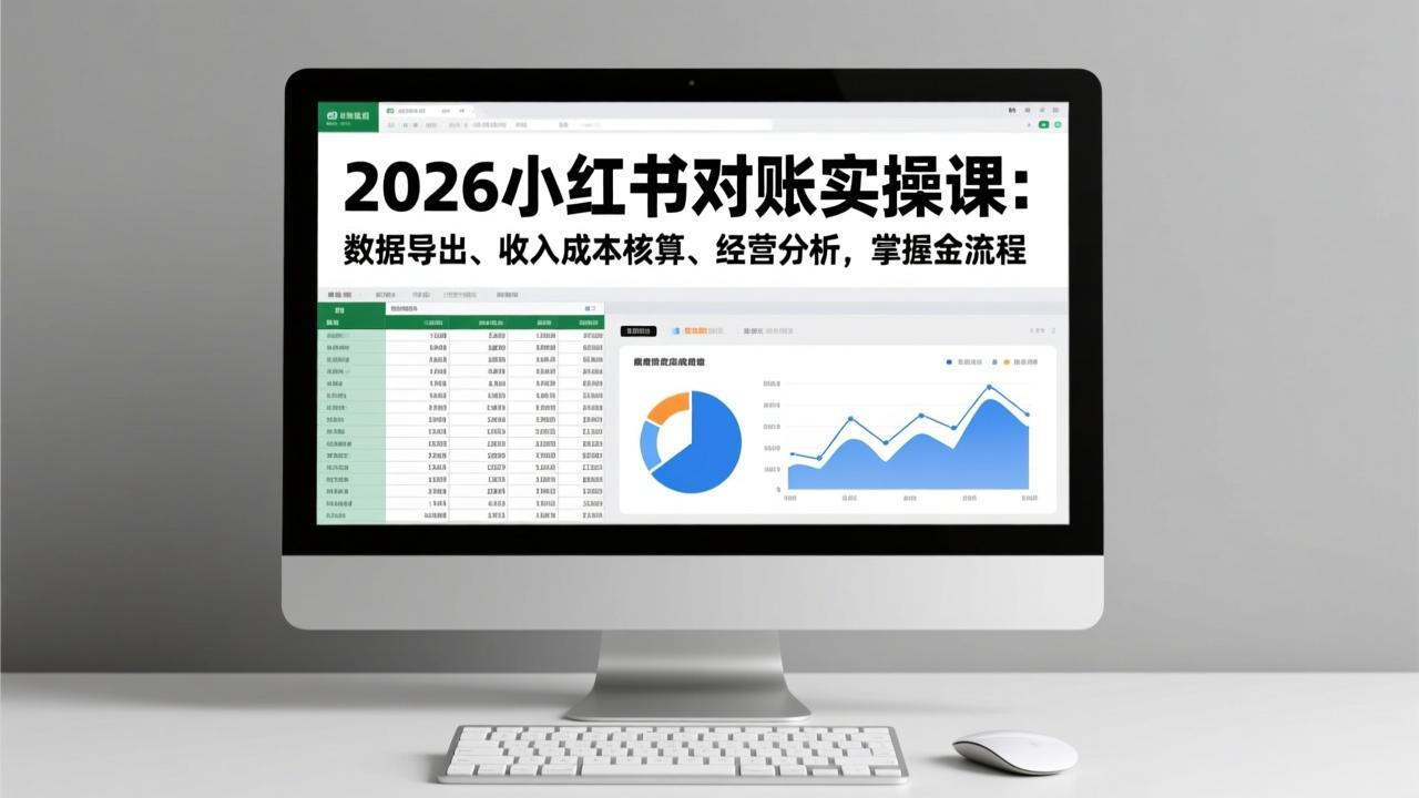 2026小红书对账实操课：数据导出、收入成本核算、经营分析，掌握全流程-网创资源