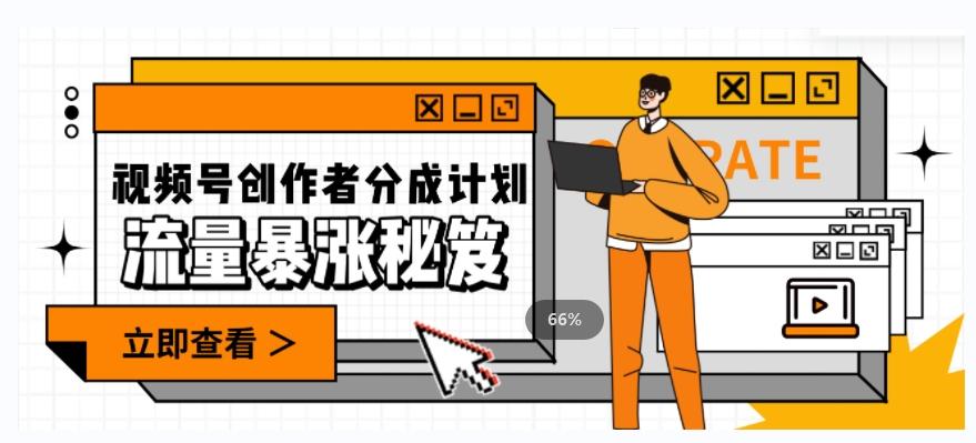 一条视频收益3000+，一条作品涨粉2000+，视频号流量爆炸·的秘籍-网创资源