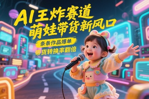 AI王炸赛道，萌娃带货新风口，条条作品爆单，带货转换率翻倍，核心逻辑拆解-网创资源