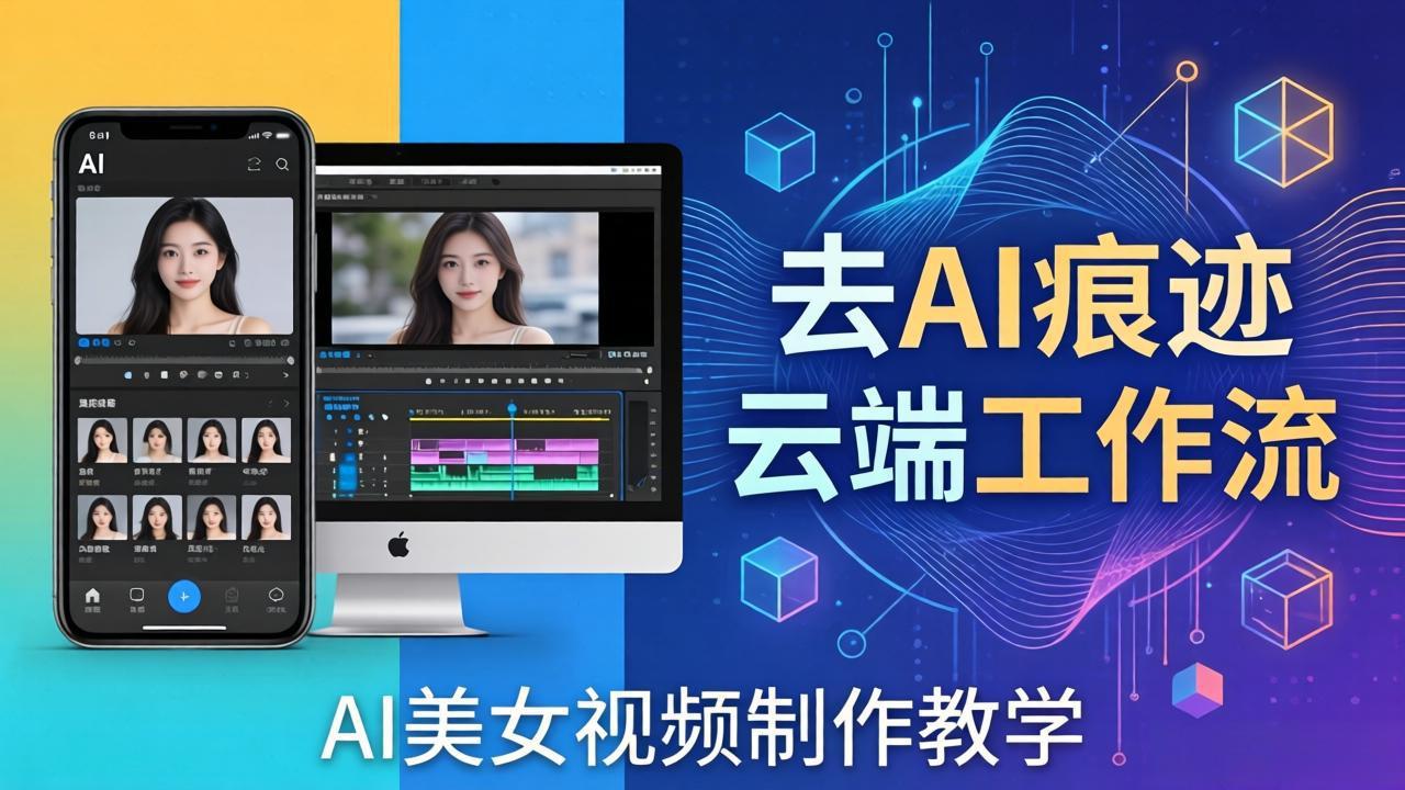 AI美女视频制作教学：去AI痕迹，云端工作流出图，手机电脑均可，不需要配置-网创资源