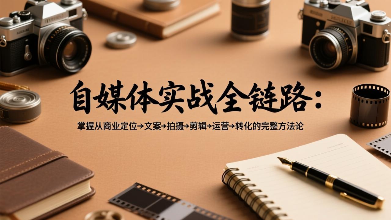 自媒体实战全链路：掌握从商业定位→文案→拍摄→剪辑→运营→转化的完整方法论-网创资源