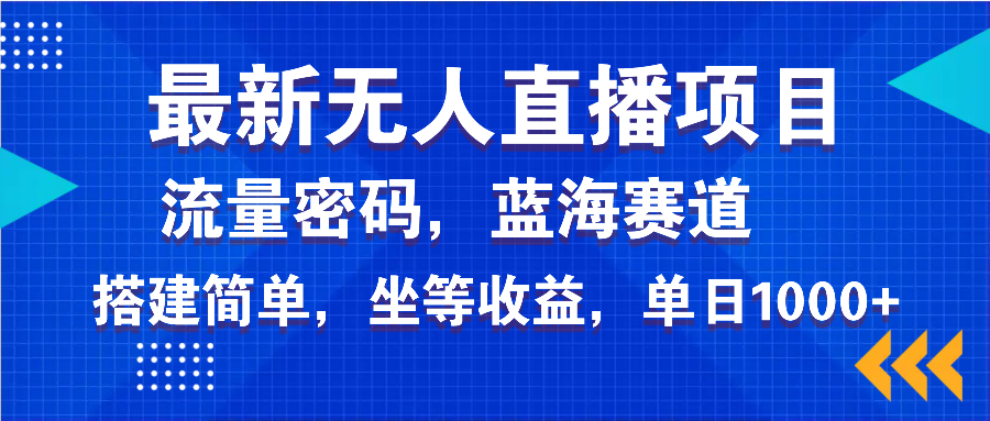 最新无人直播项目—美女电影游戏，轻松日入3000+，蓝海赛道流量密码，...-网创资源