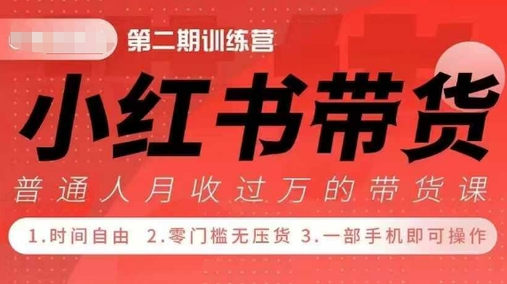 小Red书带货42天训练营 2.0版，宝妈+自由职+上班族+大学生，提高副业收入的大红利项目-网创资源