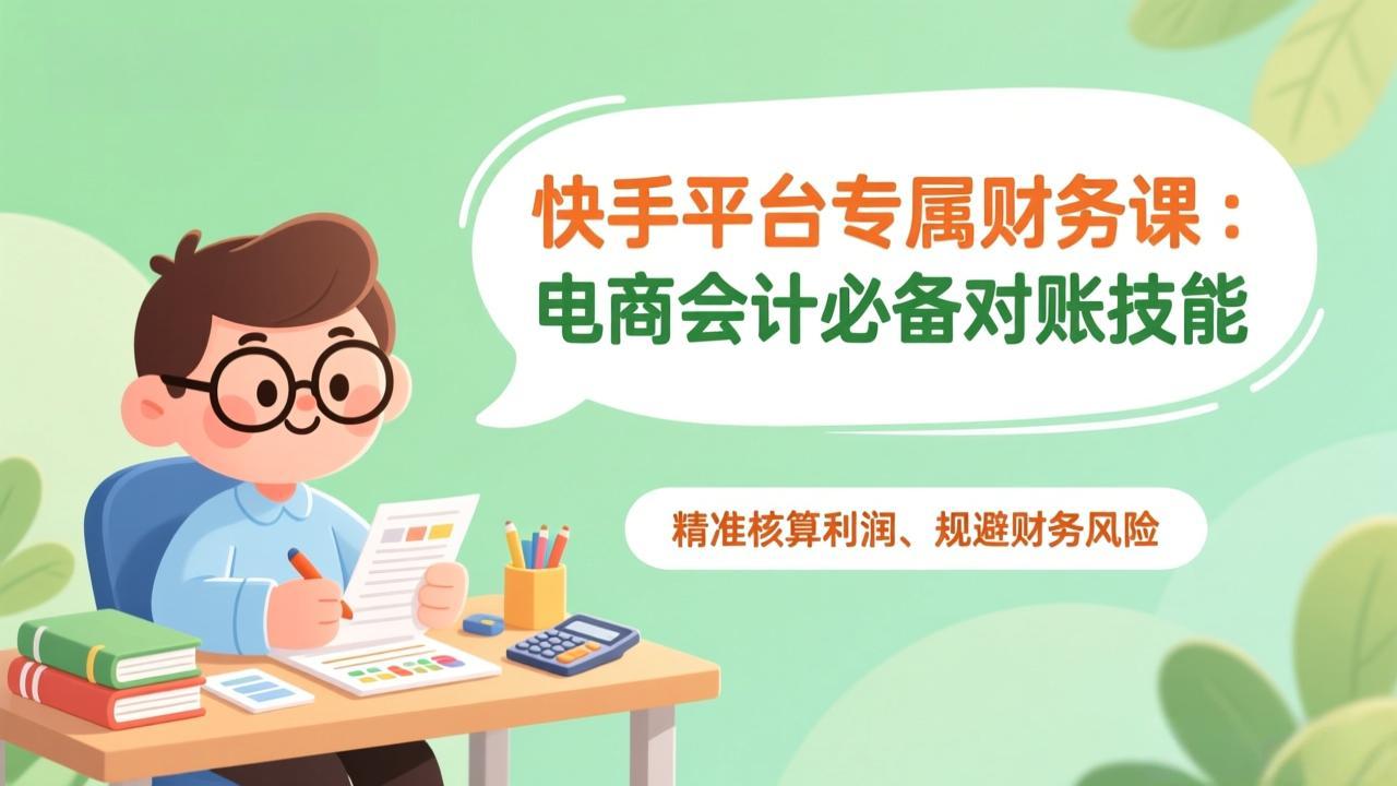 快手平台专属财务课：电商会计必备对账技能，精准核算利润、规避财务风险-网创资源