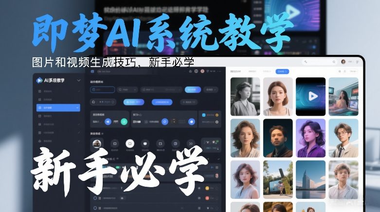即梦AI系统教学，图片和视频生成技巧，新手必学-网创资源