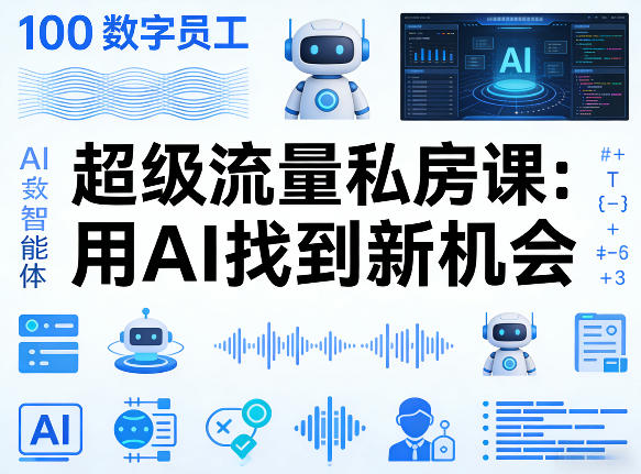 你的AI数字员工100个智能体，超级流量私房课，用AI找到新机会-网创资源