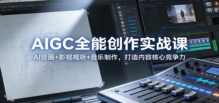 AIGC全能创作实战课：AI绘画+影视视听+音乐制作，打造内容核心竞争力-网创资源