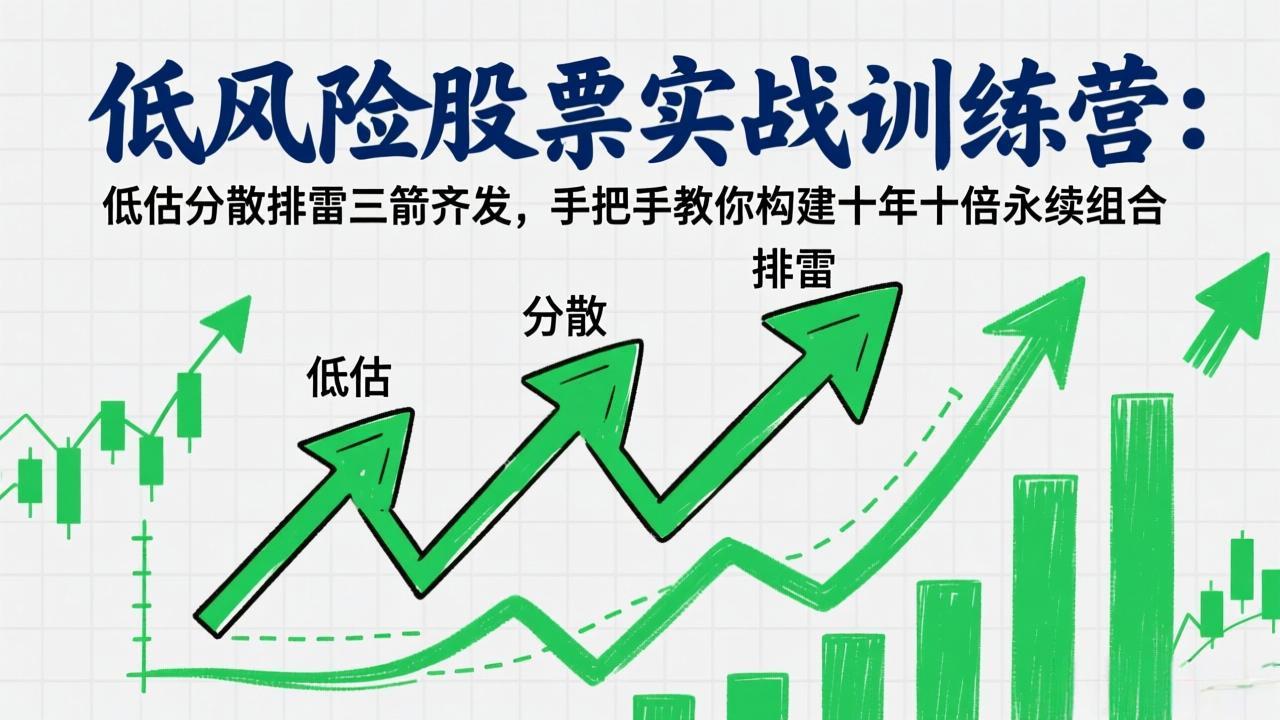 低风险股票实战训练营：低估分散排雷三箭齐发，手把手教你构建十年十倍永续组合-网创资源