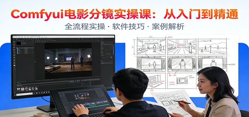 ComfyUI电影分镜实操课：分镜一致性，全流程AI视频制作，零基础也能做专业分镜-网创资源