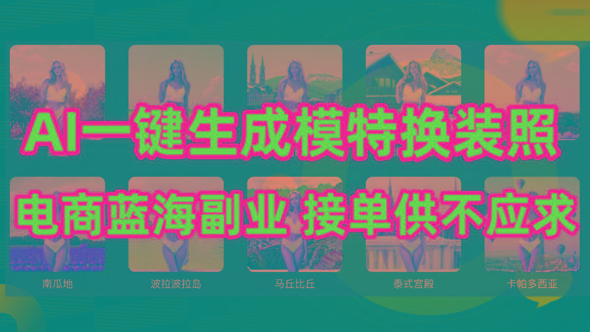 (9616期)AI制作一键生成模特换装照，电商蓝海副业供不应求-网创资源
