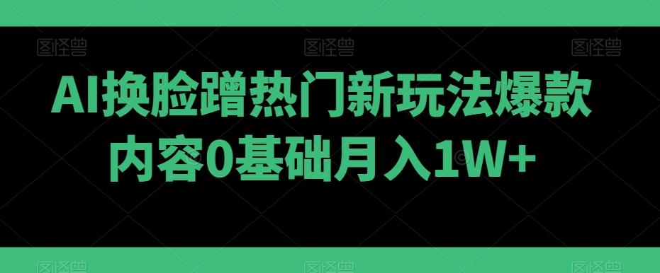 AI换脸蹭热门新玩法爆款内容0基础月入1W+-网创资源