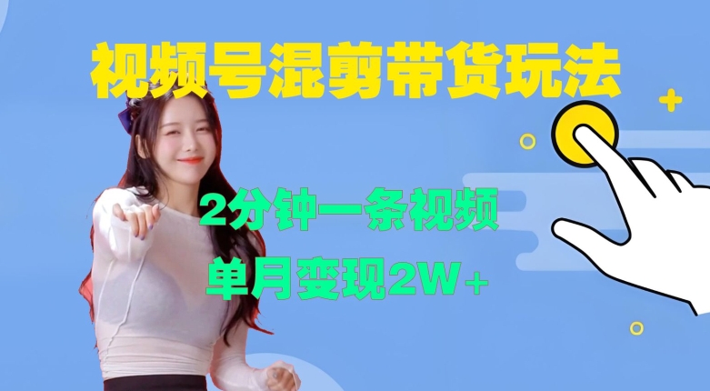 视频号混剪玩法，2分钟一条视频，单月变现2W+【揭秘】-网创资源