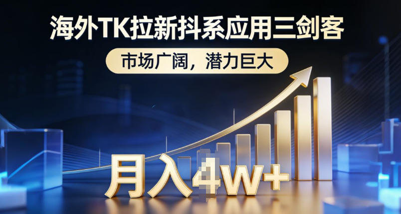 海外TK拉新抖系应用三剑客，市场广阔，潜力巨大，月入1w+-网创资源