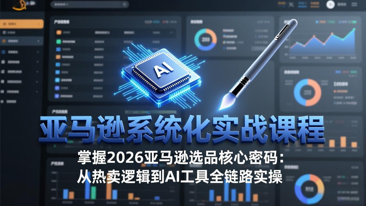 亚马逊系统化实战课-更新3月：2026最新选品方法论，从热卖原因分析到AI作图，提升选品成功率-网创资源
