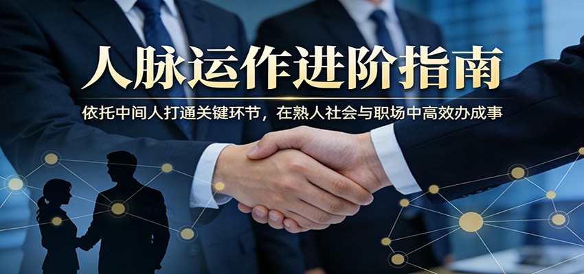 付费文章：人脉运作进阶指南，依托中间人打通关键环节，在熟人社会与职场中高效办成事-网创资源