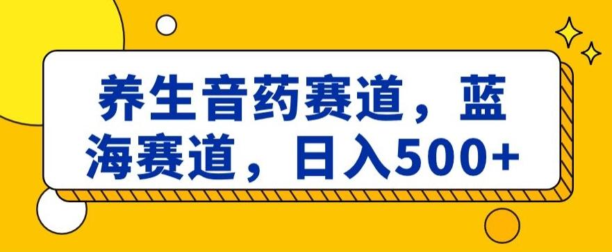 养生音药赛道，蓝海赛道，日入500+【揭秘】-网创资源