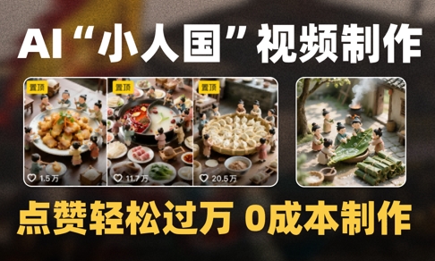 爆款1000W+播放微缩景观迷你小人国AI视频0成本制作全流程教学-网创资源