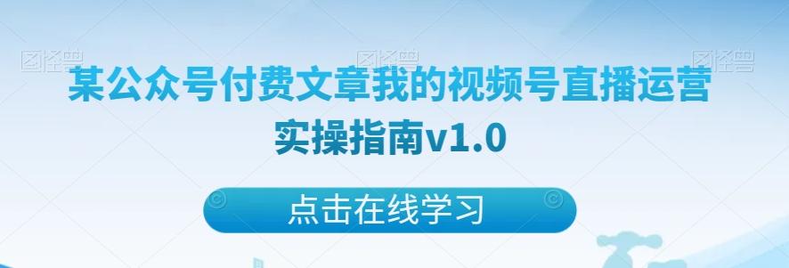 某公众号付费文章我的视频号直播运营实操指南v1.0-网创资源