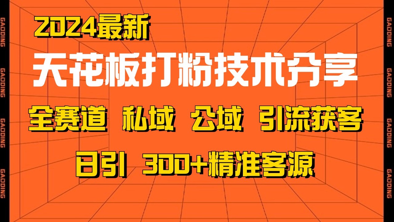 天花板打粉技术分享，野路子玩法 曝光玩法免费矩阵自热技术日引2000+精准客户-网创资源