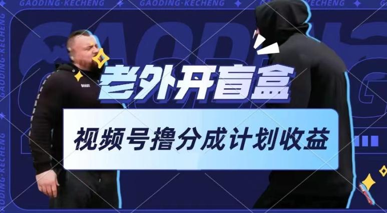 老外开盲盒视频，撸视频号分成计划收益，每天只需一小时，新手小白轻松上手【揭秘】-网创资源