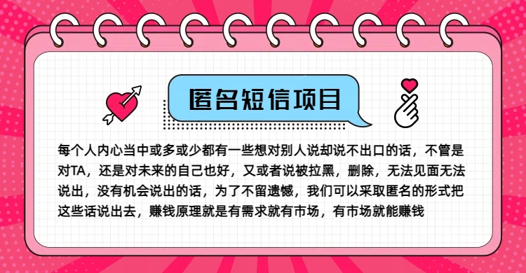冷门小众赚钱项目，匿名短信，玩转信息差，月入五位数【揭秘】-网创资源